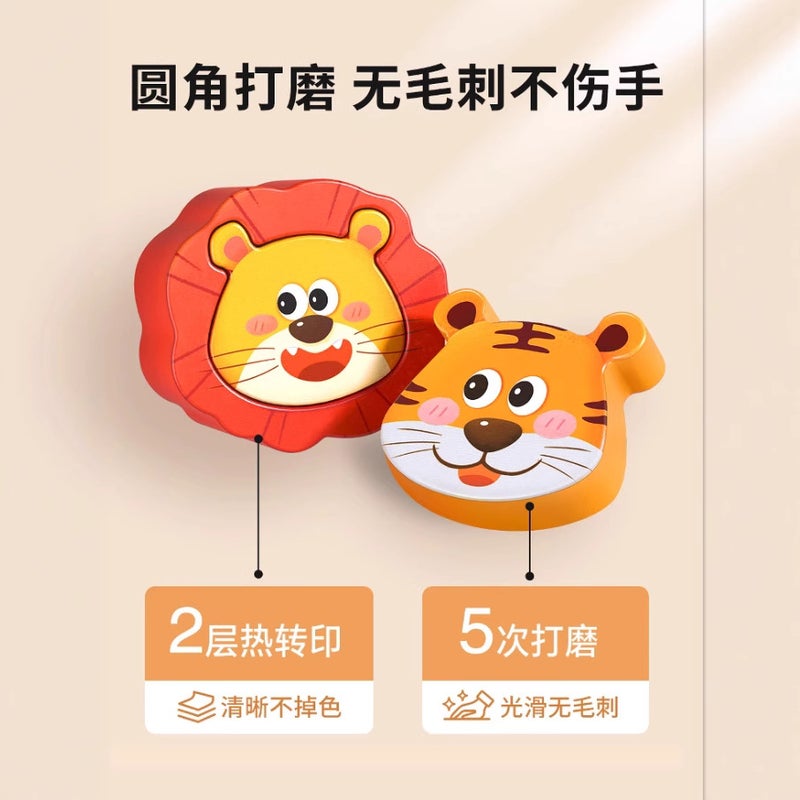 Children'S Stereo Puzzle Montessori Early Education Puzzle 0 To 3 Years Old Baby 2 Wooden Toddlers 1 Animal 6 Building Block Toys - Image 3